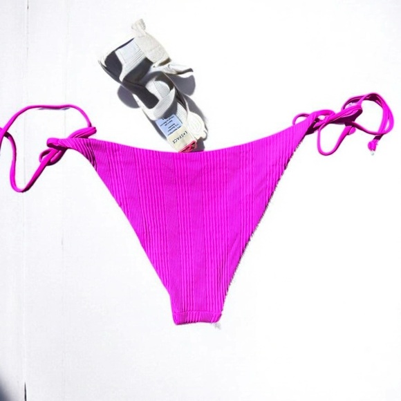 🌻NEW w.tag L*Space Bright Fuchsia Lennox String Bikini Bottom Size L $99 Retail - Picture 5 of 10